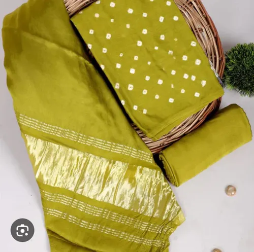 Semi Tussar Bhagalpuri Suit with Shibori Design – Elegant & Handcrafted Ethnic Wear